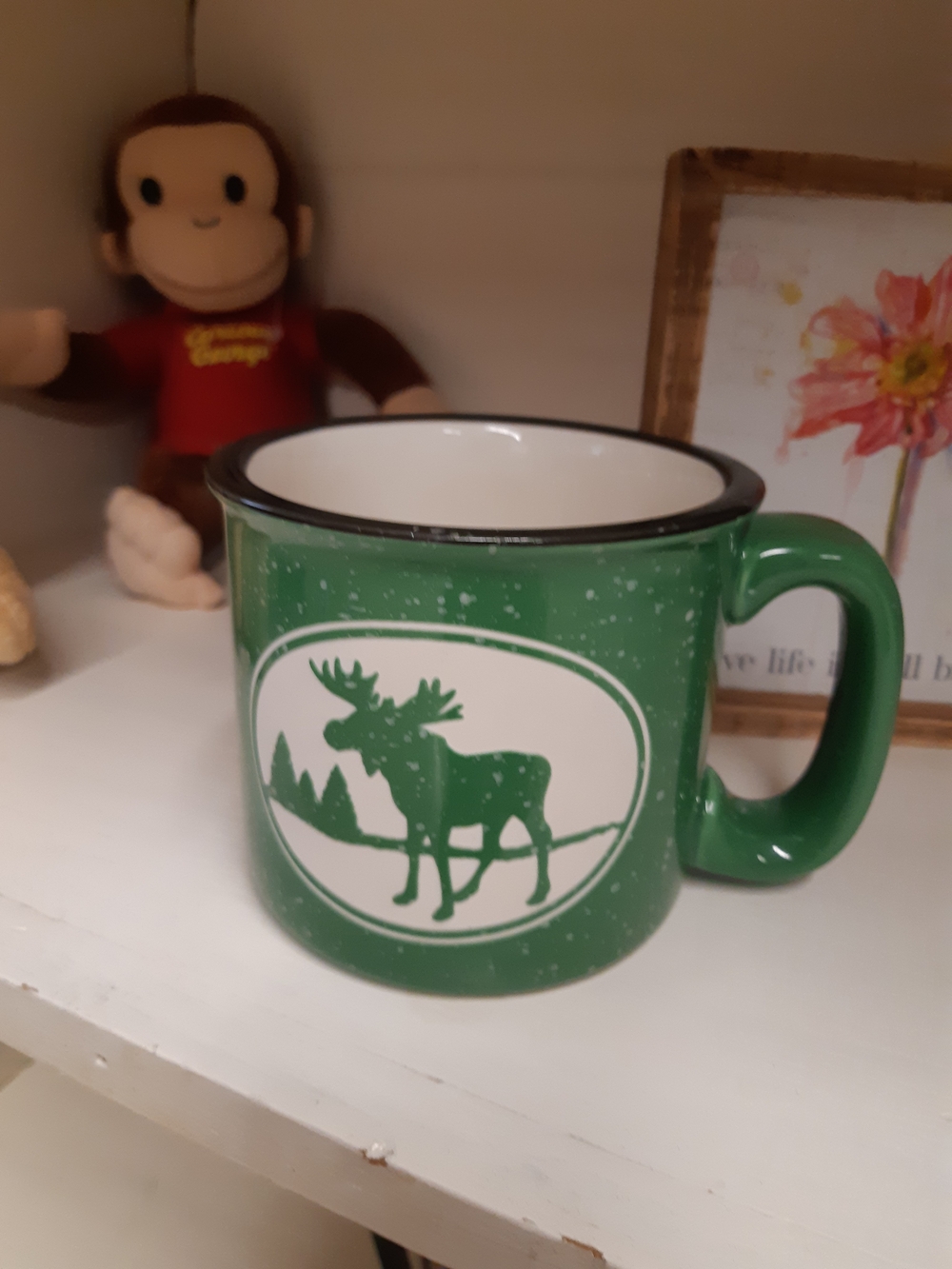 Green Moose Ceramic Coffee Mug by